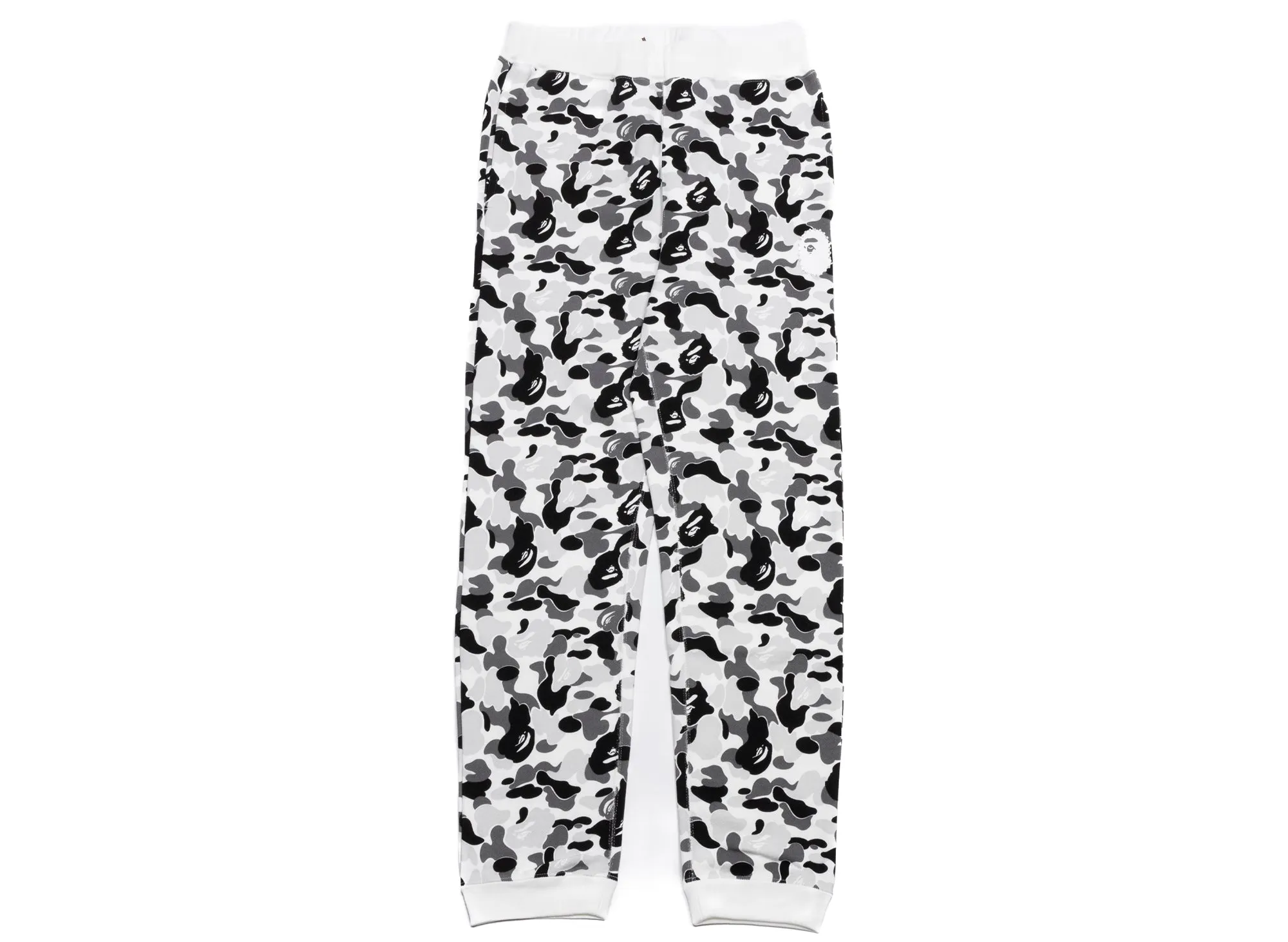 A Bathing Ape ABC Camo Crystal Stone Sweatpants in White/Black