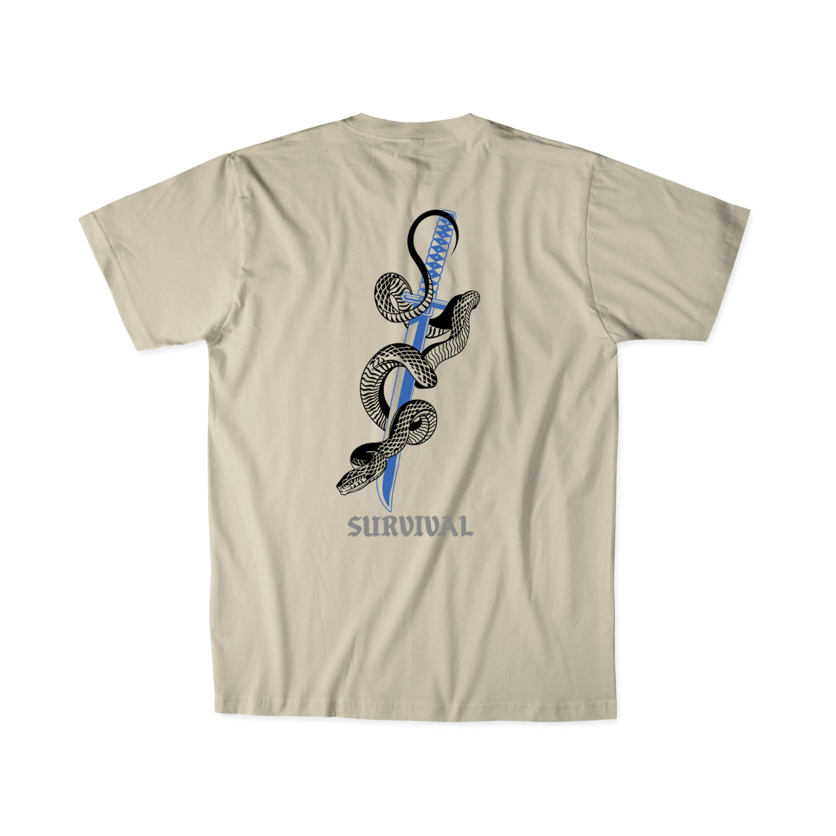 A DOUBLE-EDGED SWORD TEE CREAM/BLUE