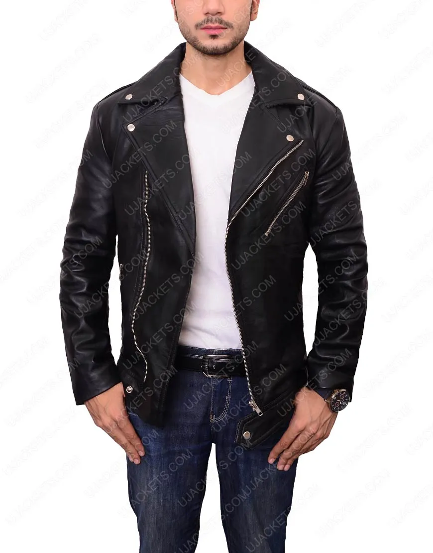 Adam Levine Jacket - Black Leather Biker Jacket | Ujackets