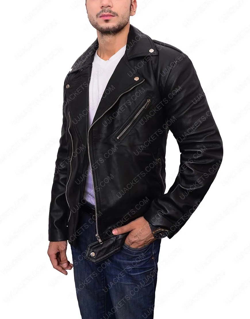 Adam Levine Jacket - Black Leather Biker Jacket | Ujackets