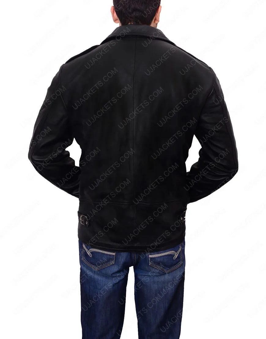 Adam Levine Jacket - Black Leather Biker Jacket | Ujackets