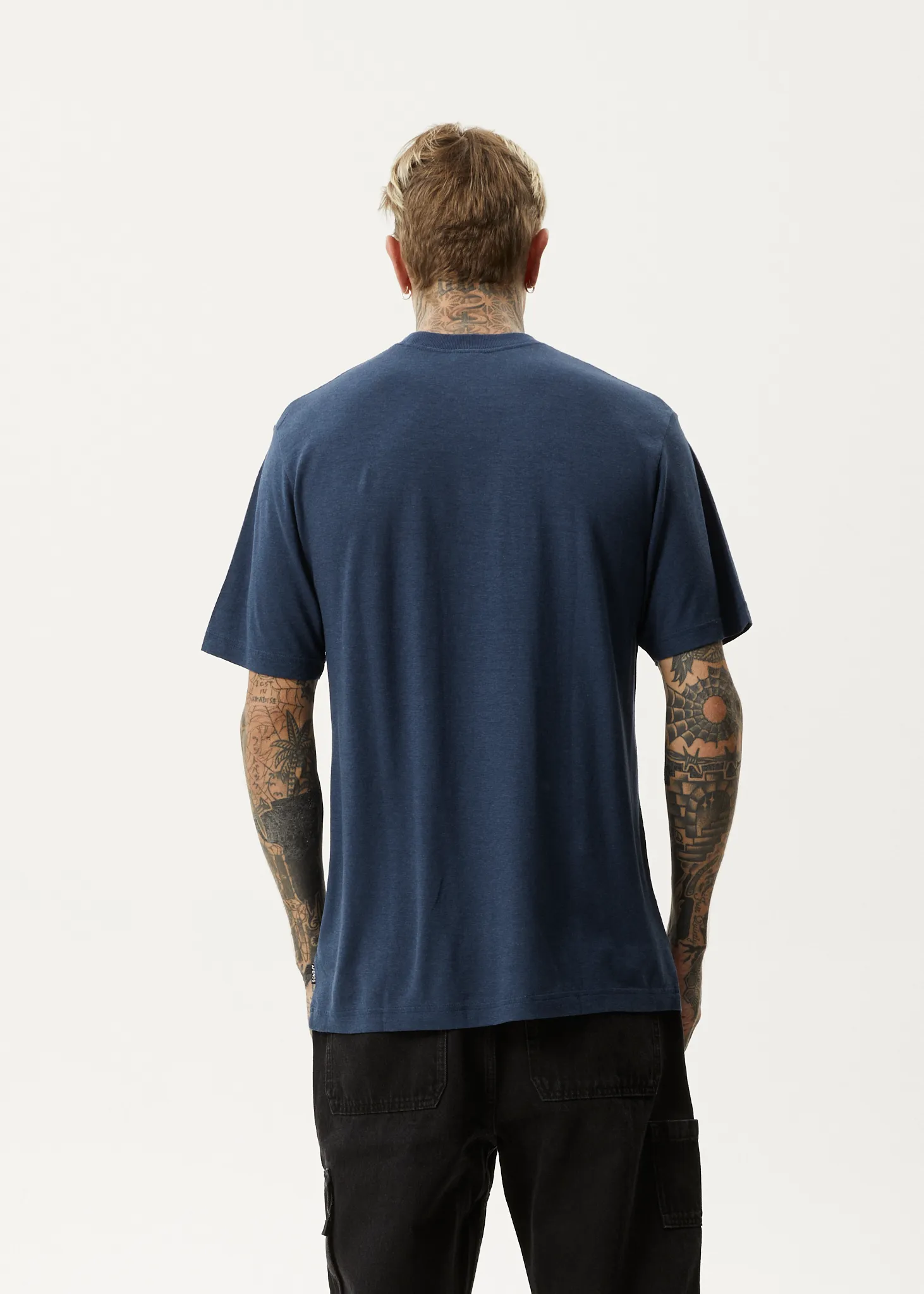 AFENDS Mens Hometown - Retro T-Shirt - Navy