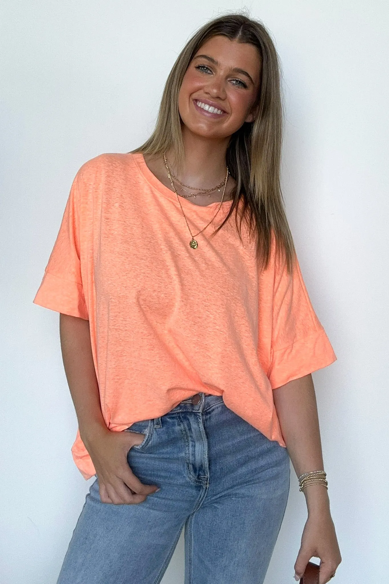 Alani Drop Shoulder Banded Hem Top