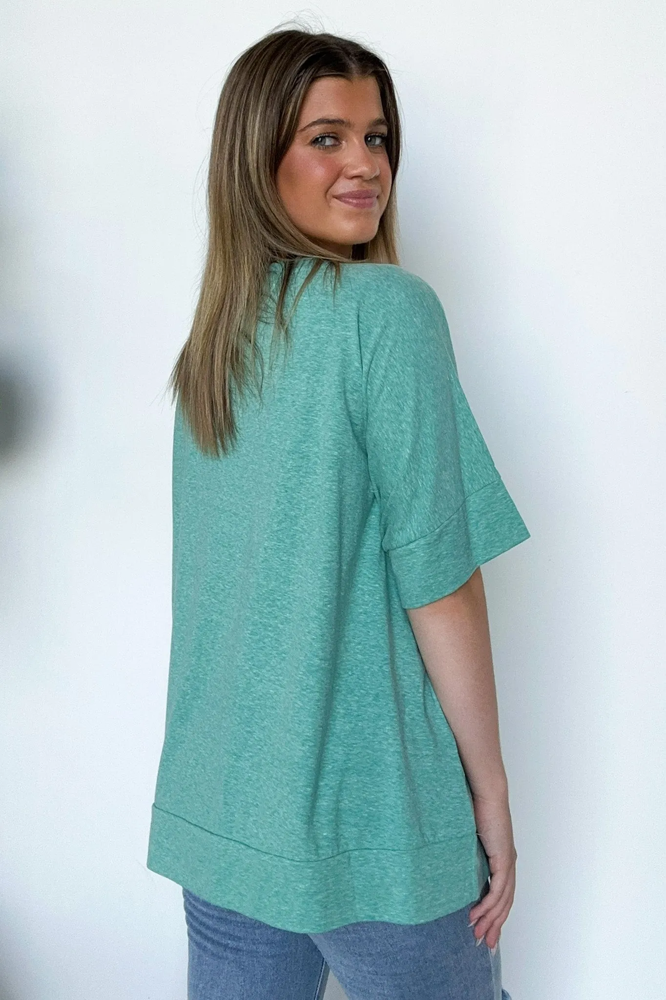 Alani Drop Shoulder Banded Hem Top