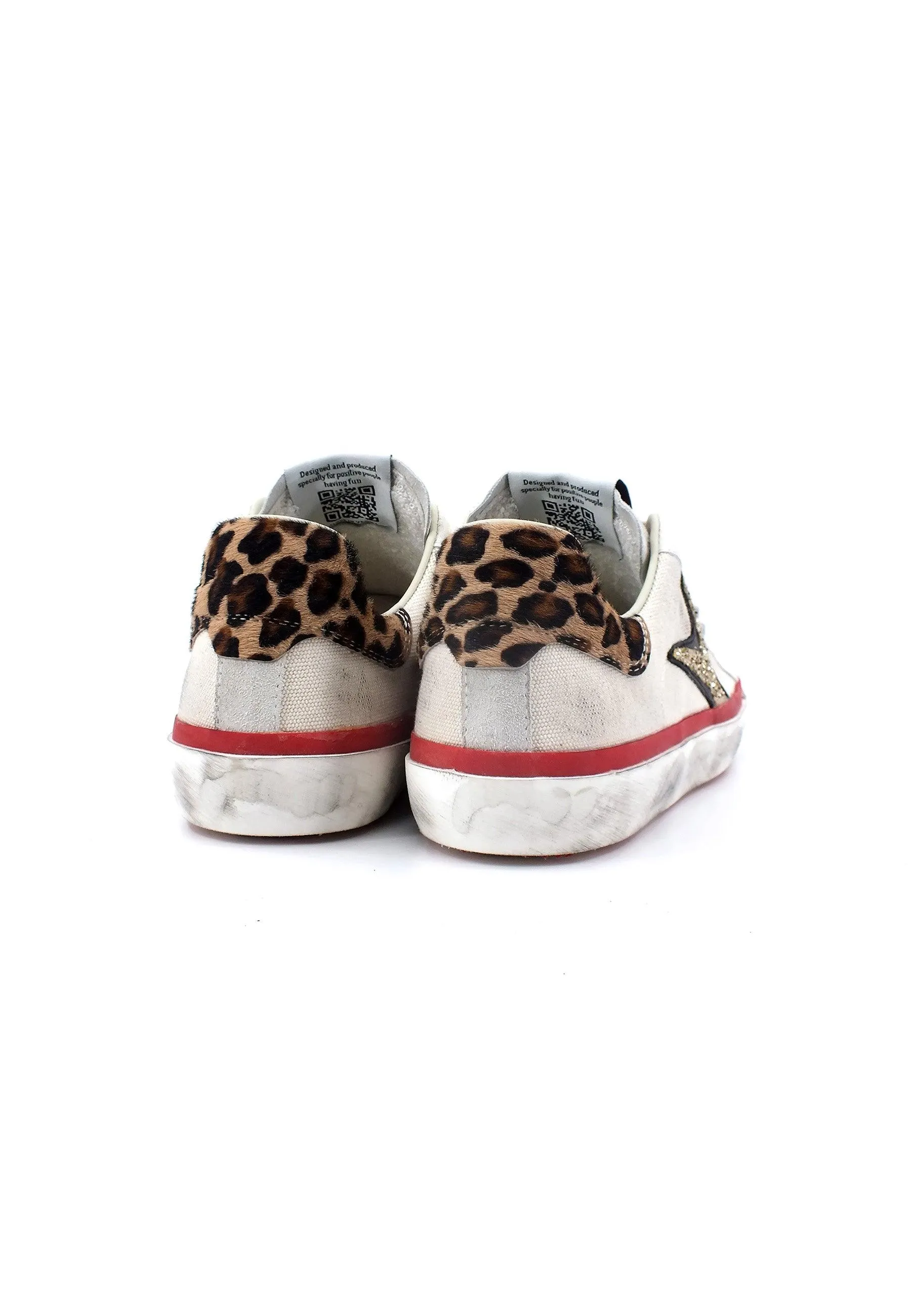 ARCHIVIO 22 Sneaker Donna White Leopard STUD789