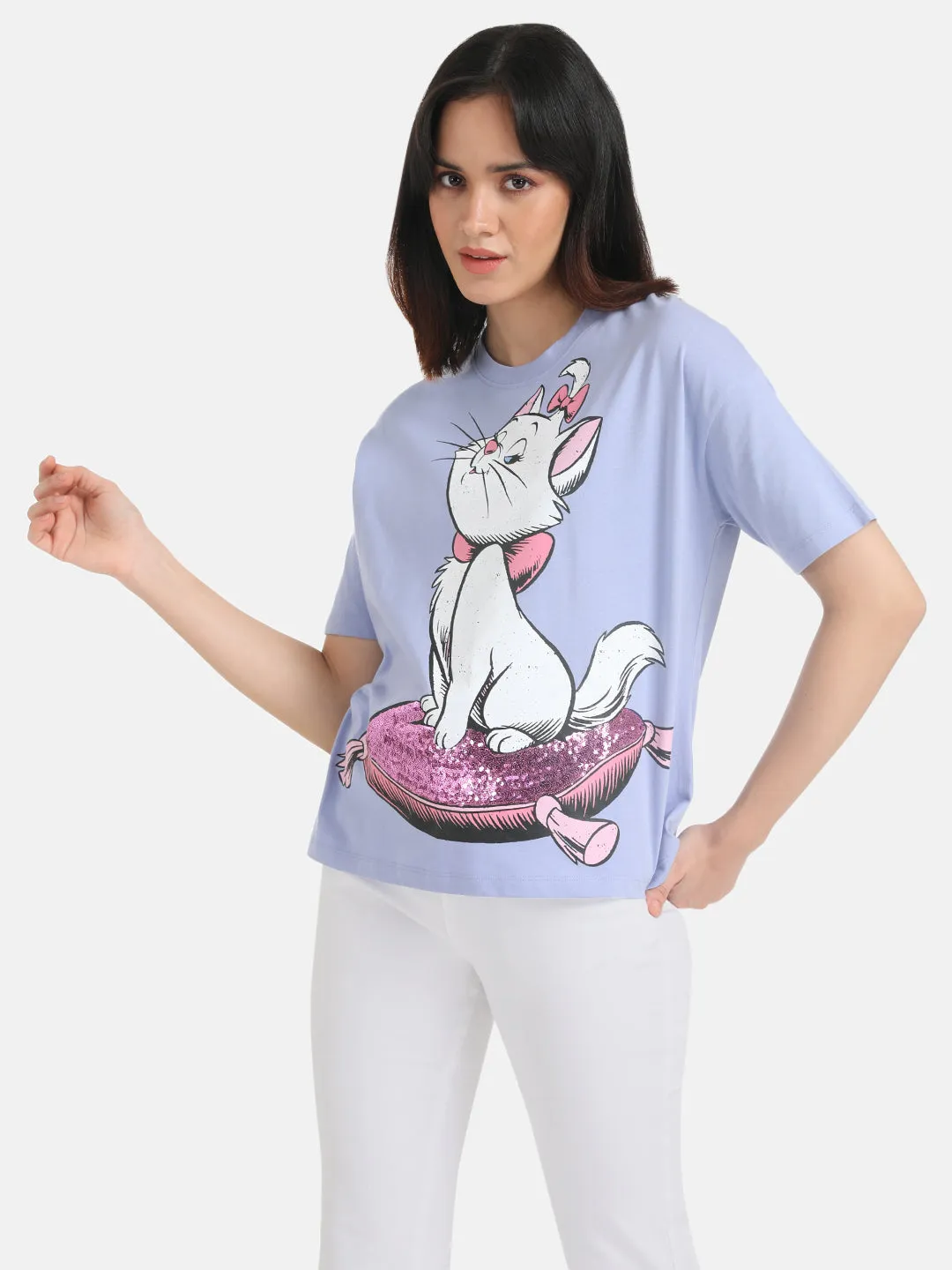 Aristocrats  Disney Printed T-Shirt With Sequin Work