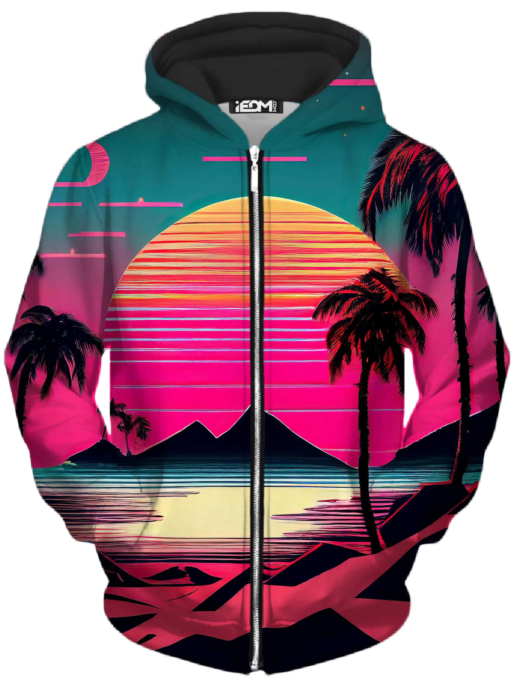 Beach Sunset Zip-Up Hoodie and Leggings Combo