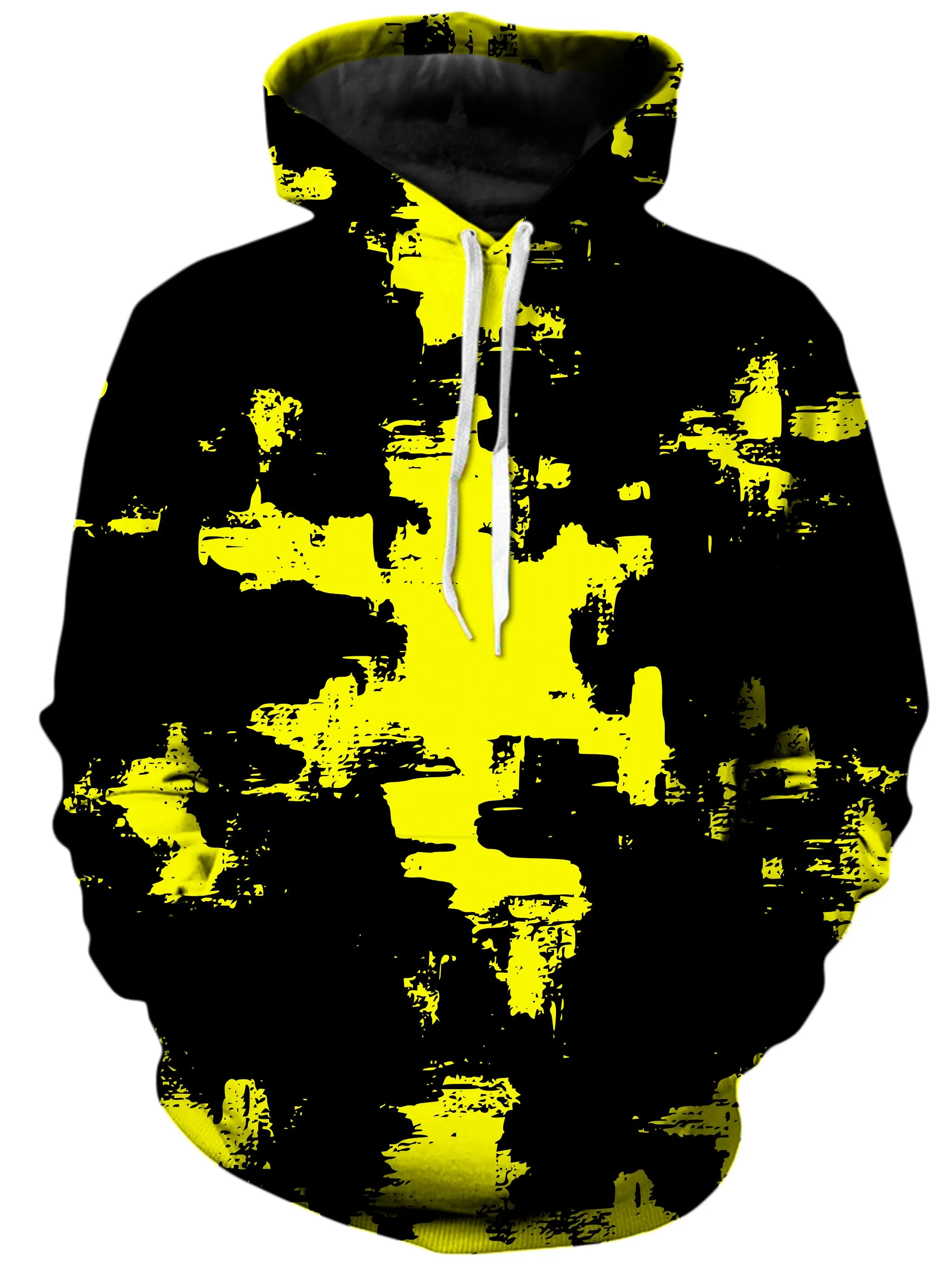 Black and Yellow Abstract Hoodie and Leggings Combo