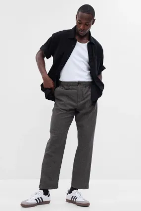 Black Linen-Cotton Easy Trousers