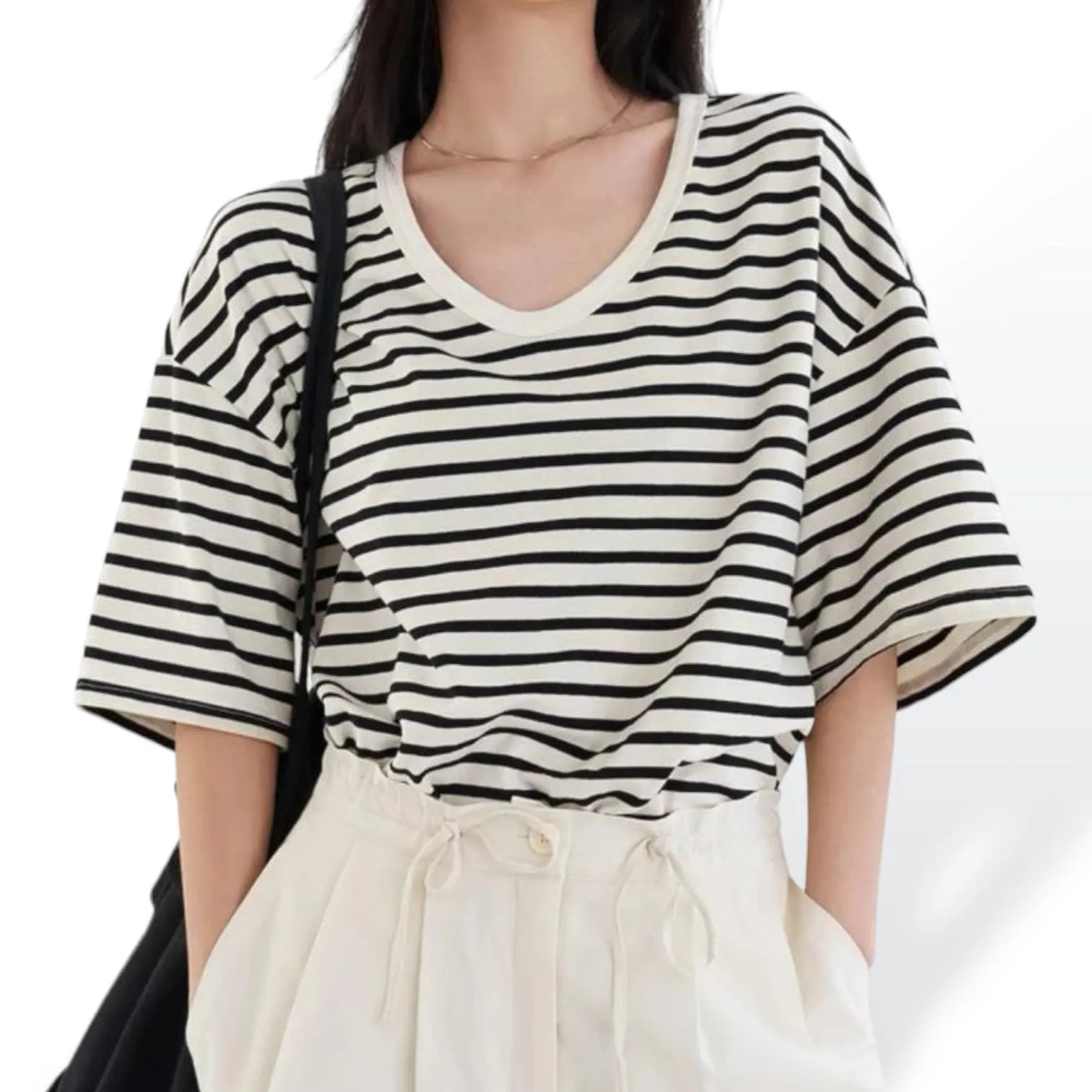 BLK Oversized Stripe Drop Shoulder Shirt