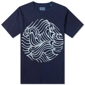 Blue Blue Japan Wave Pattern Tee - END. ExclusiveIndigo