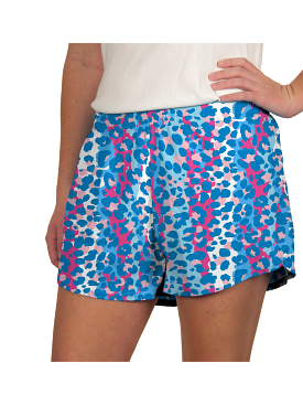 Blue Leopard Short - Toddler Girl