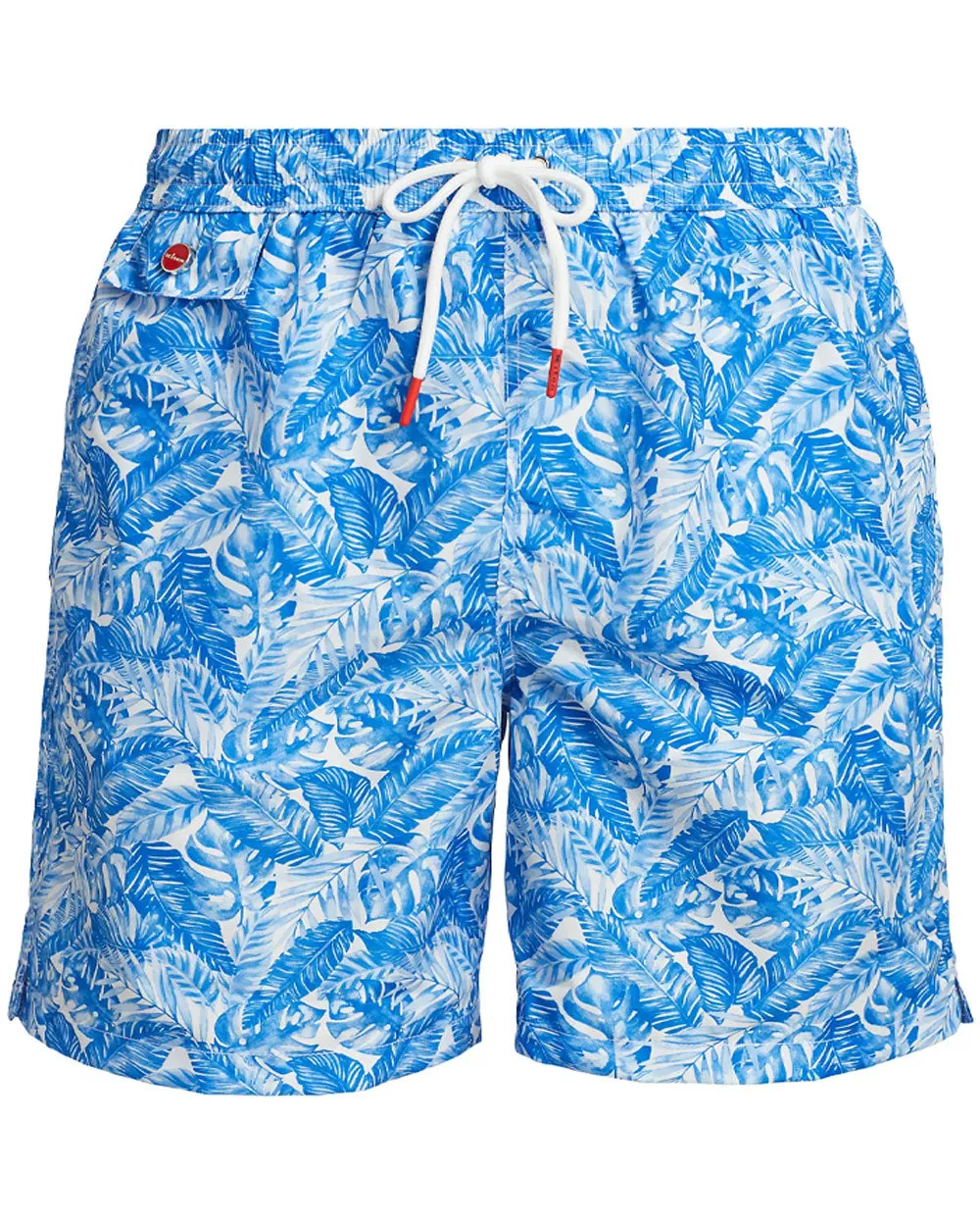 Blue Palm Print Swim Short