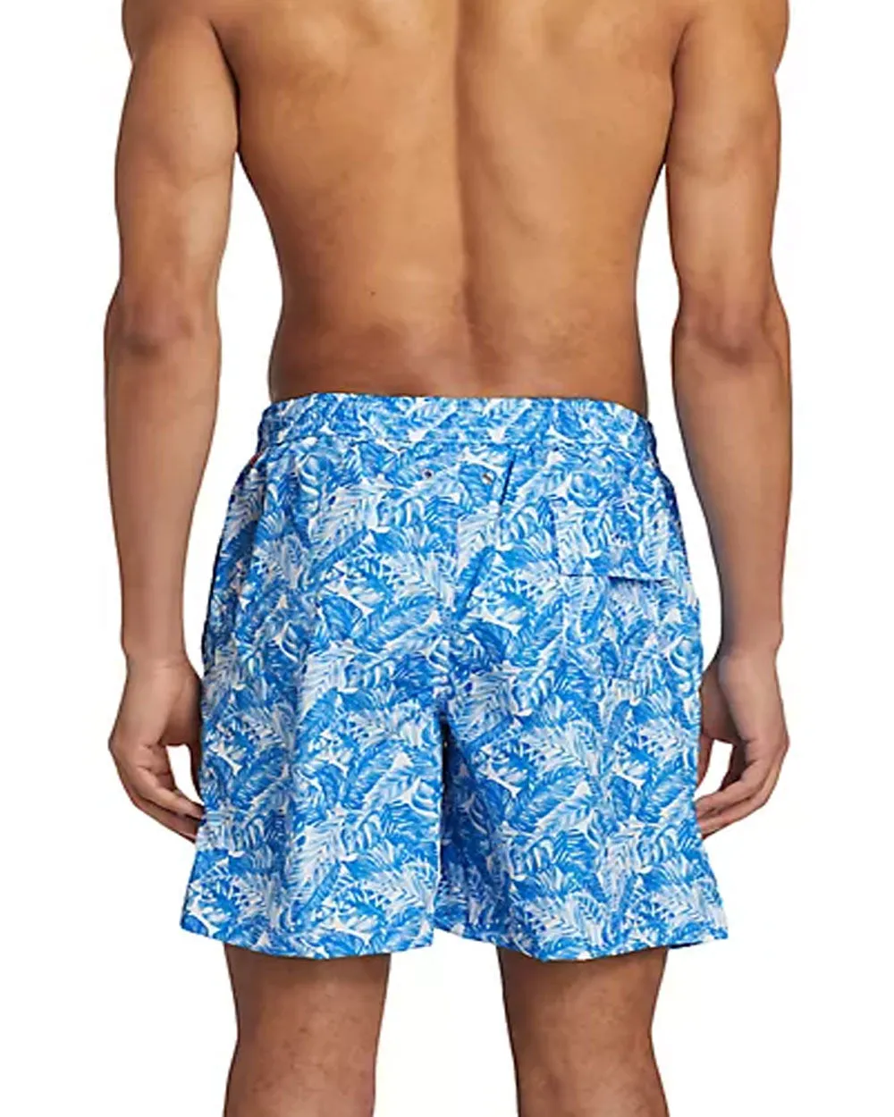 Blue Palm Print Swim Short