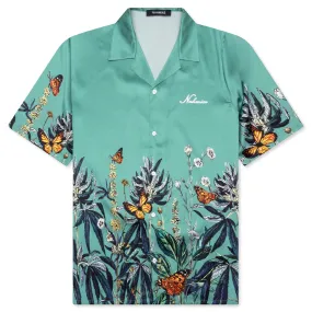 Botanical Silk S/S Shirt - Ocean Botanical