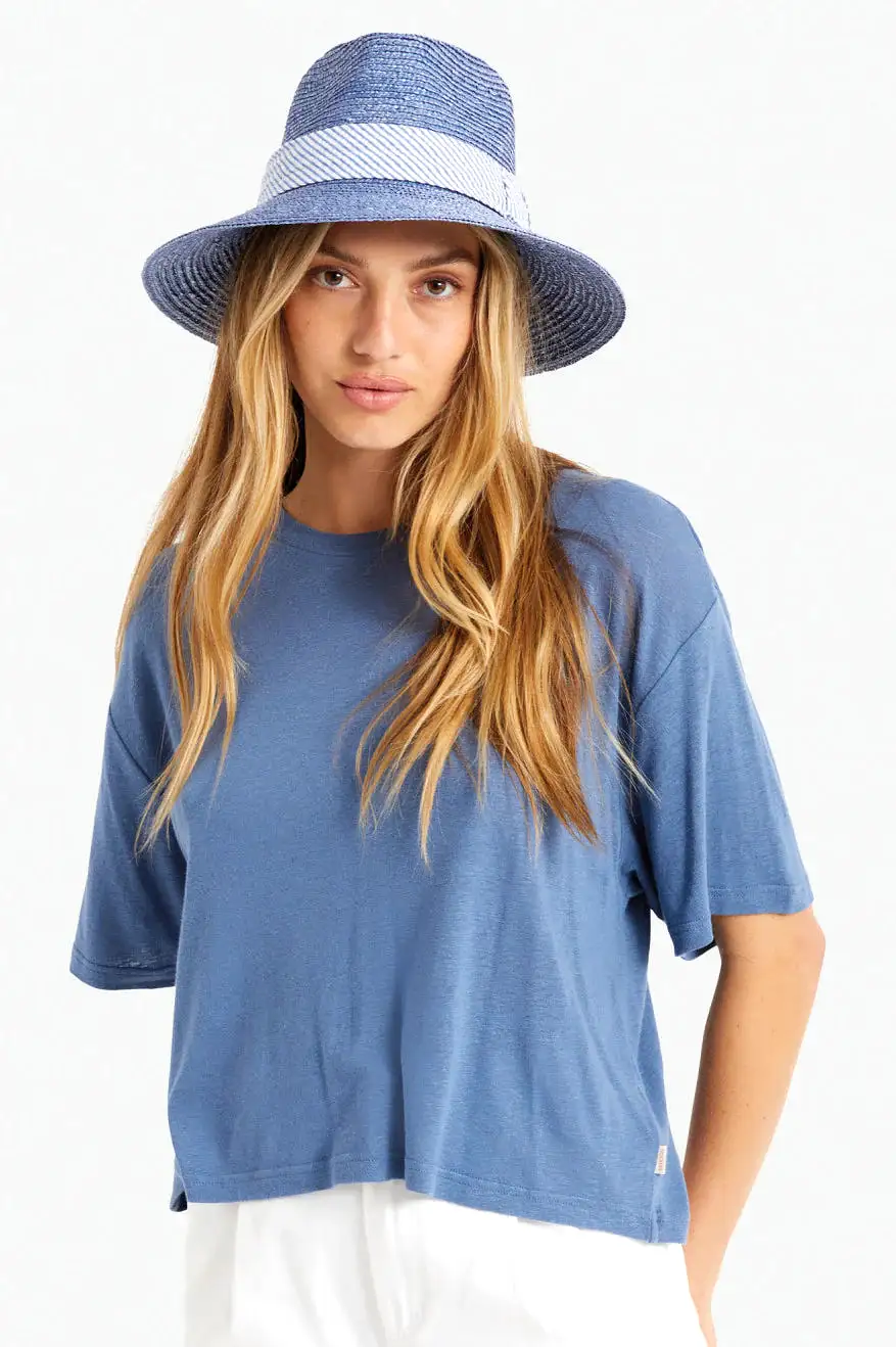 BRIXTON HAT JOANNA SHORT BRIM STATE BLUE