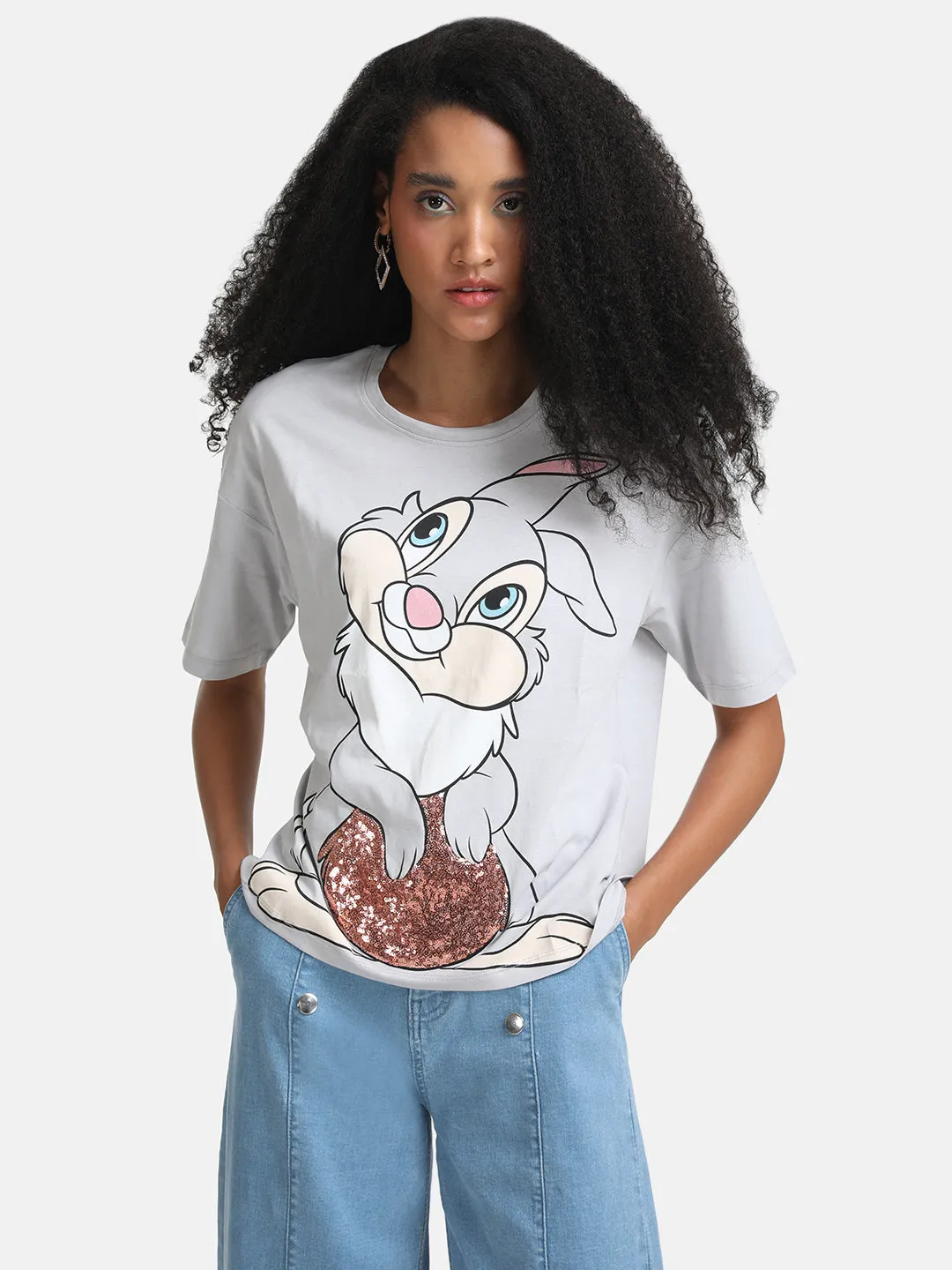 Bunny  Disney Printed T-Shirt With Sequin Work