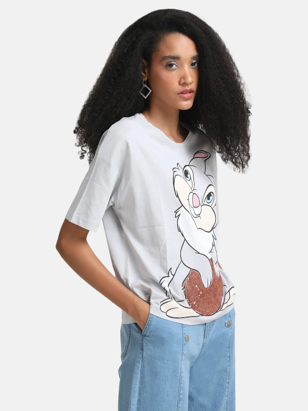 Bunny  Disney Printed T-Shirt With Sequin Work