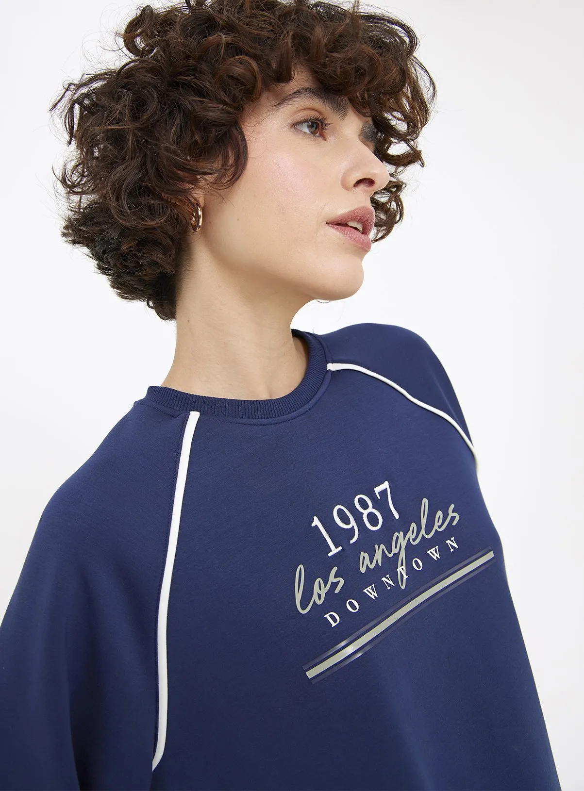 Buy Navy 1987 Downtown LA Graphic Sweatshirt M | Hoodies and sweatshirts | Tu