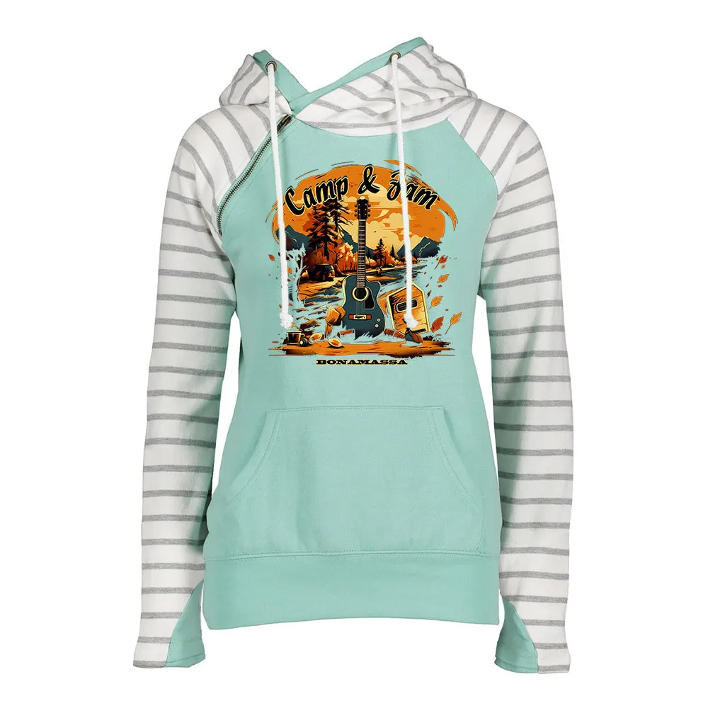 Camp & Jam Stripe Double Hood Pullover (Women)