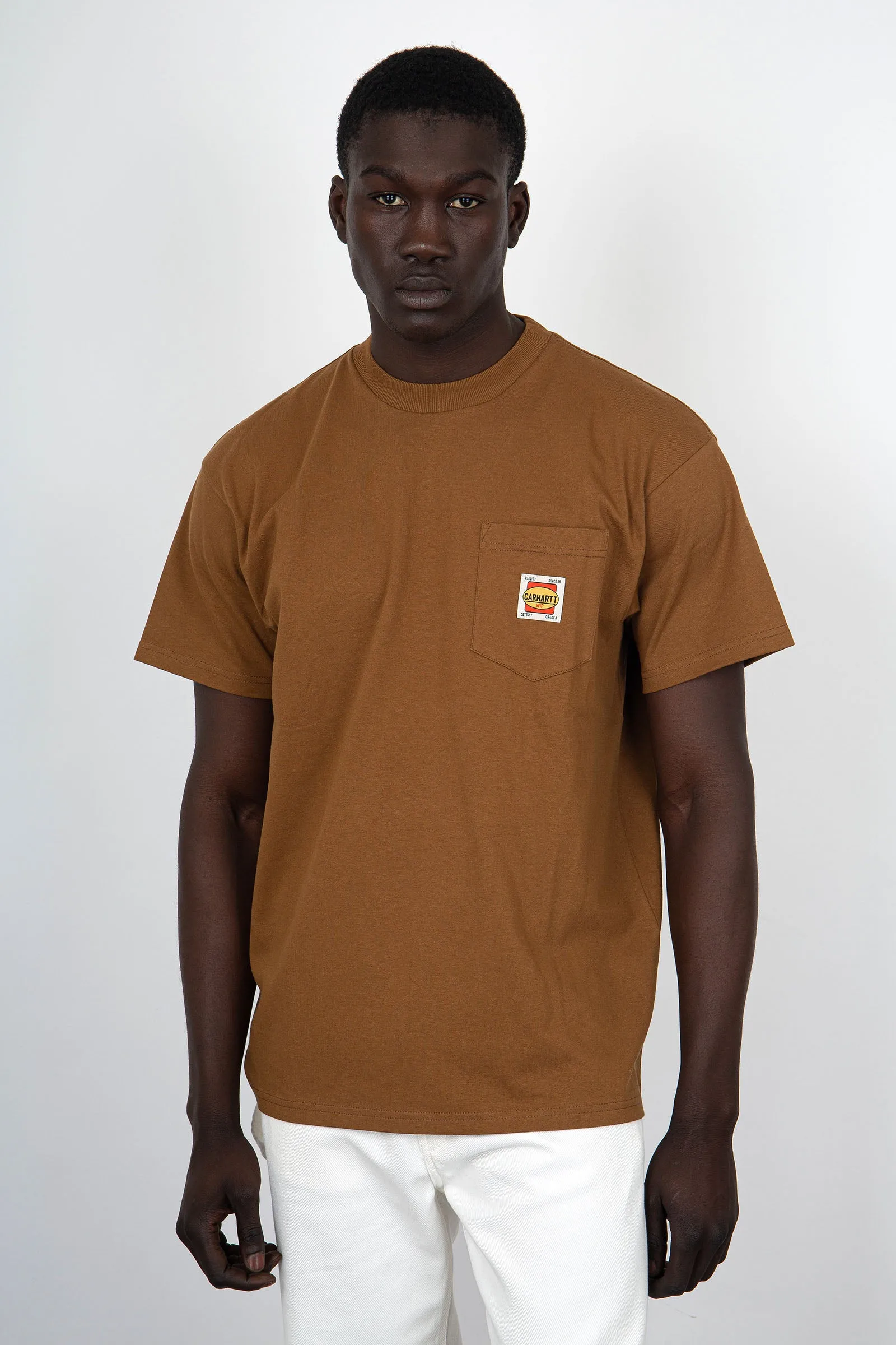 Carhartt WIP T-Shirt Short Sleeve Field Pocket Cotone Marrone