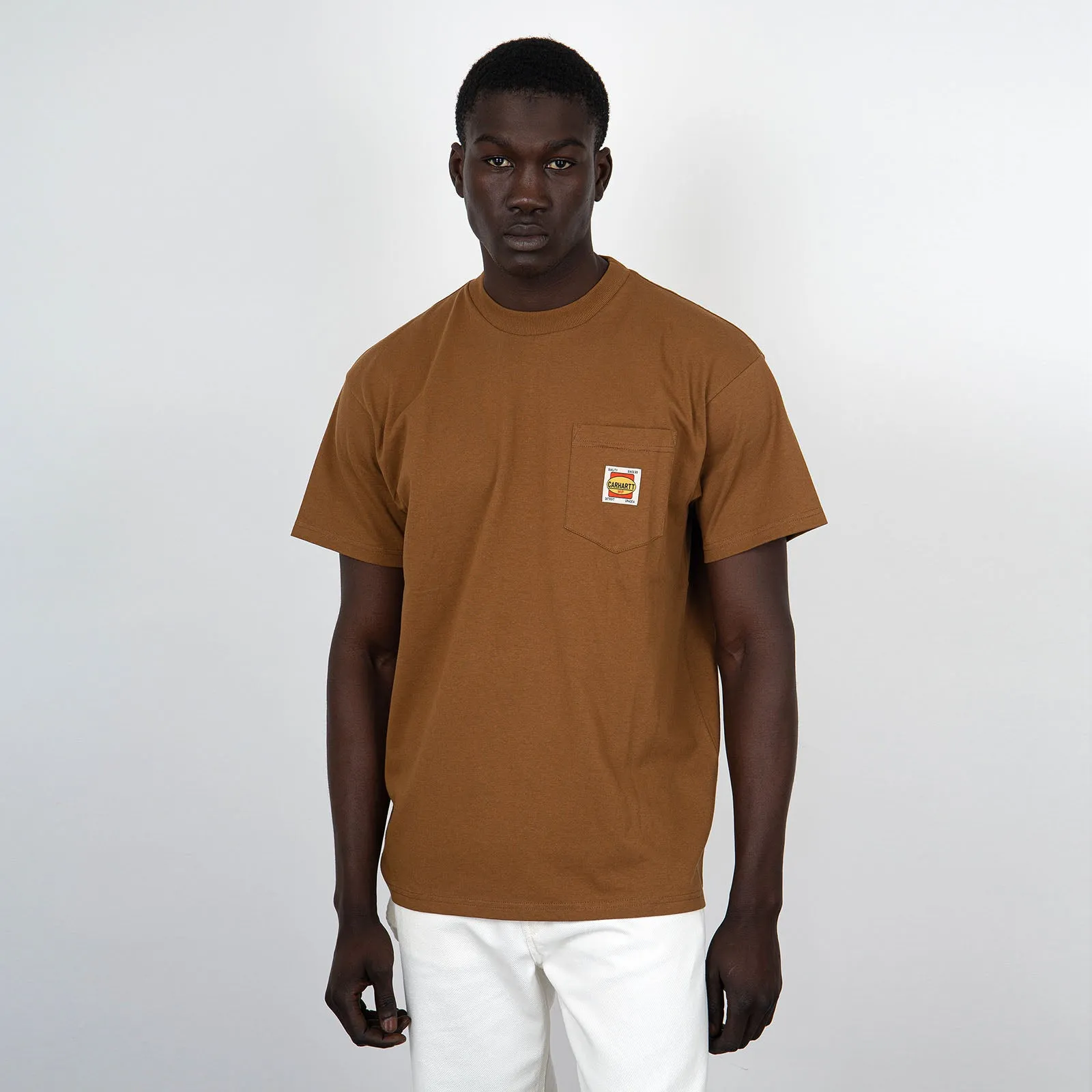 Carhartt WIP T-Shirt Short Sleeve Field Pocket Cotone Marrone