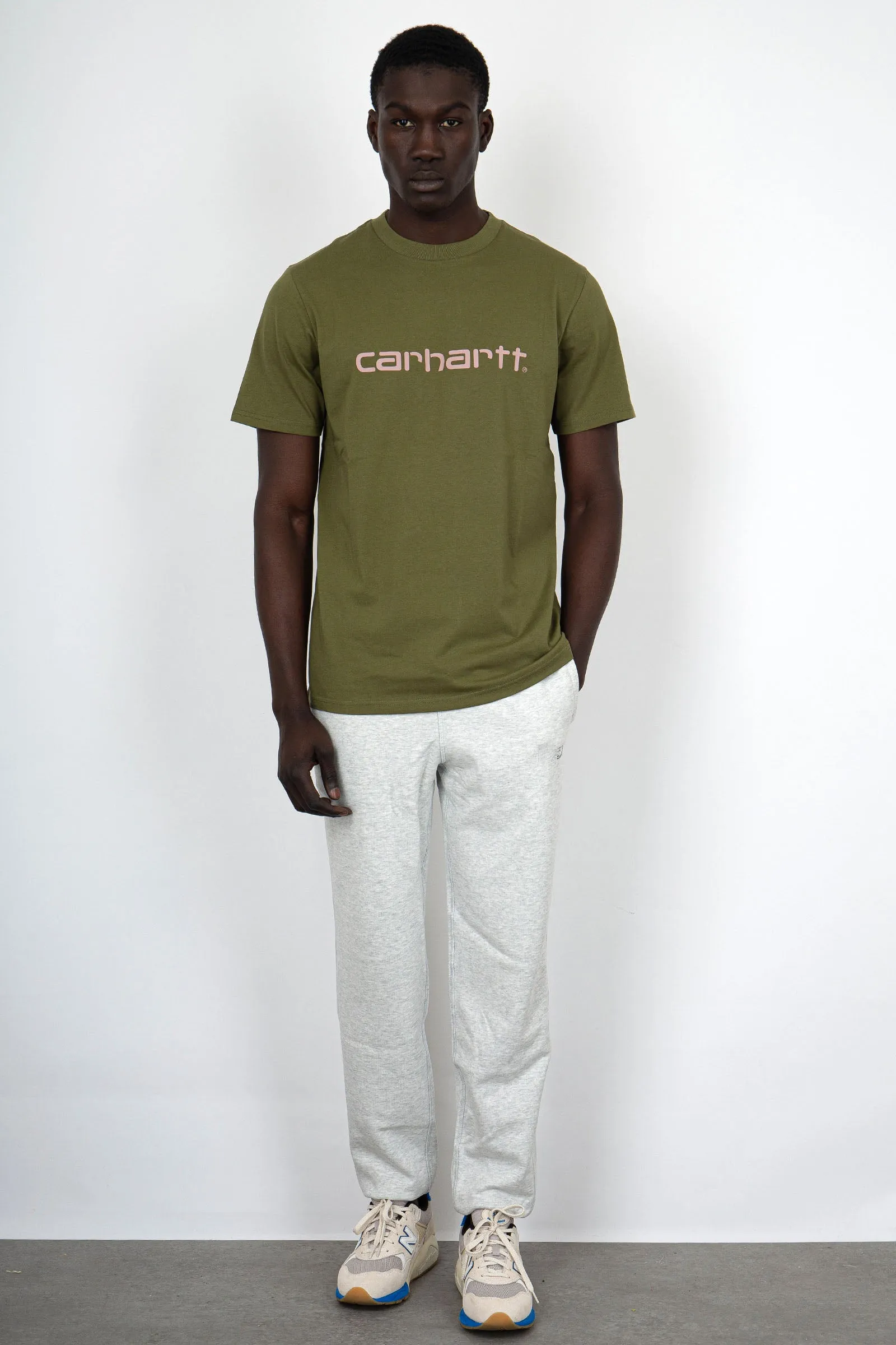 Carhartt WIP T-Shirt S/S Script Cotone Verde