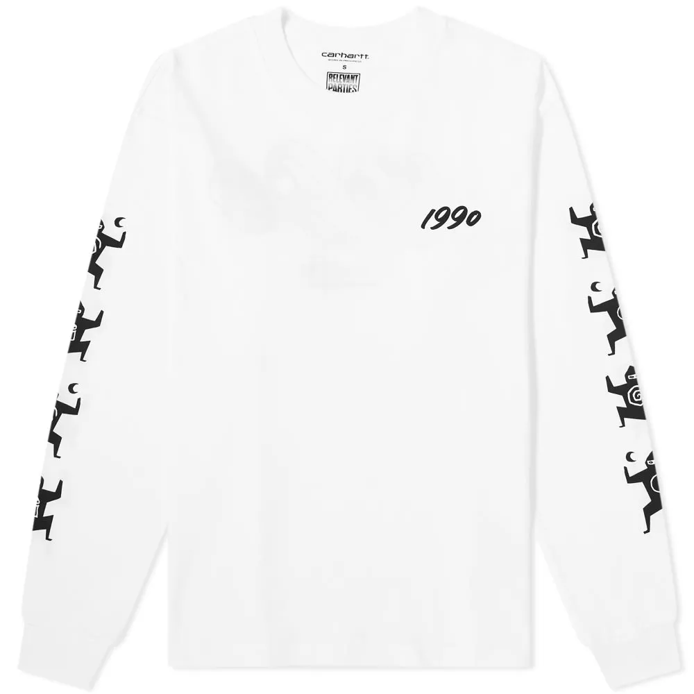 Carhartt WIP x Relevant Parties Long Sleeve Ninja Tune T-ShirtWhite & Black