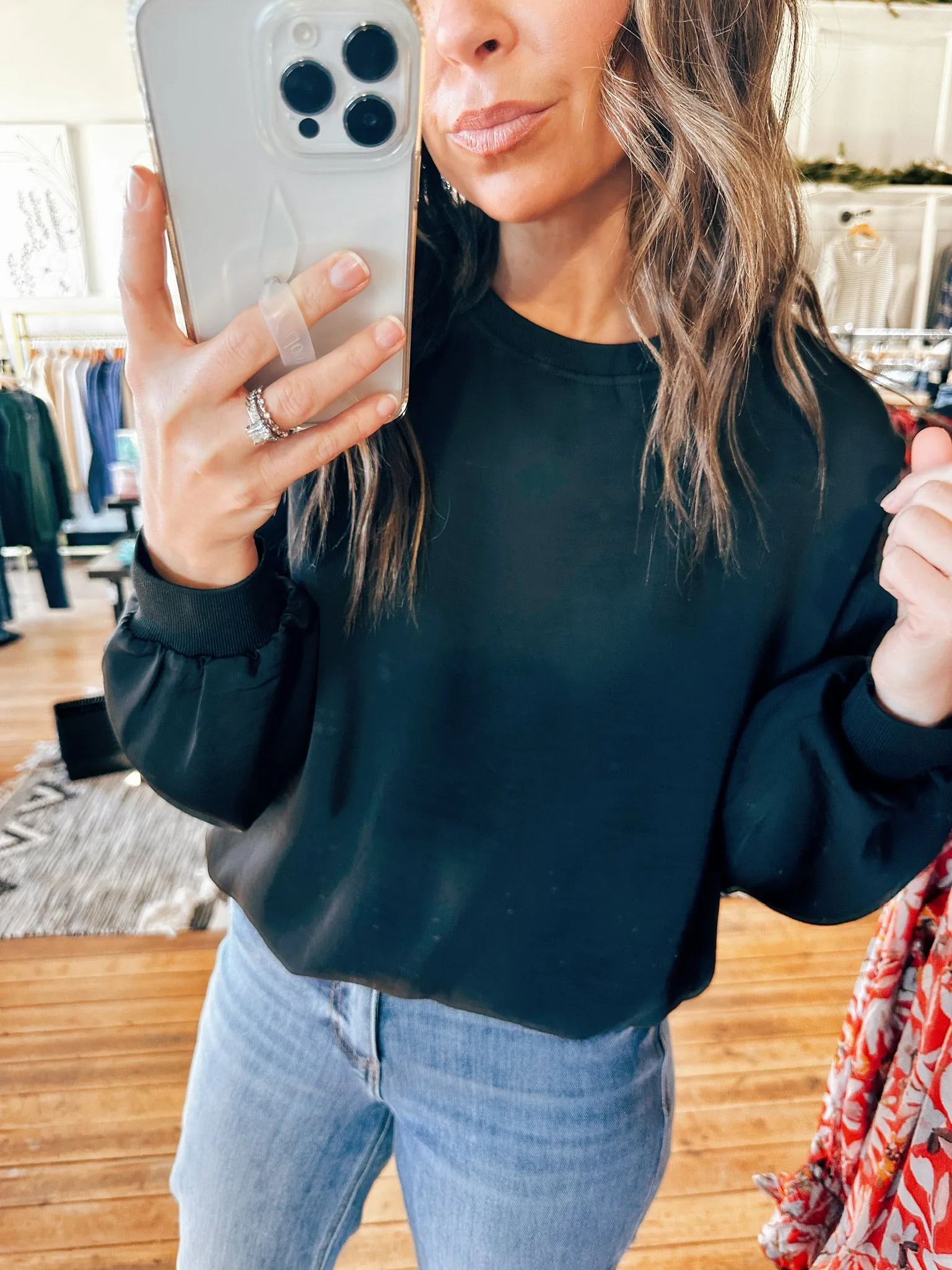 Carly Long Sleeve Bubble Top-2 Colors