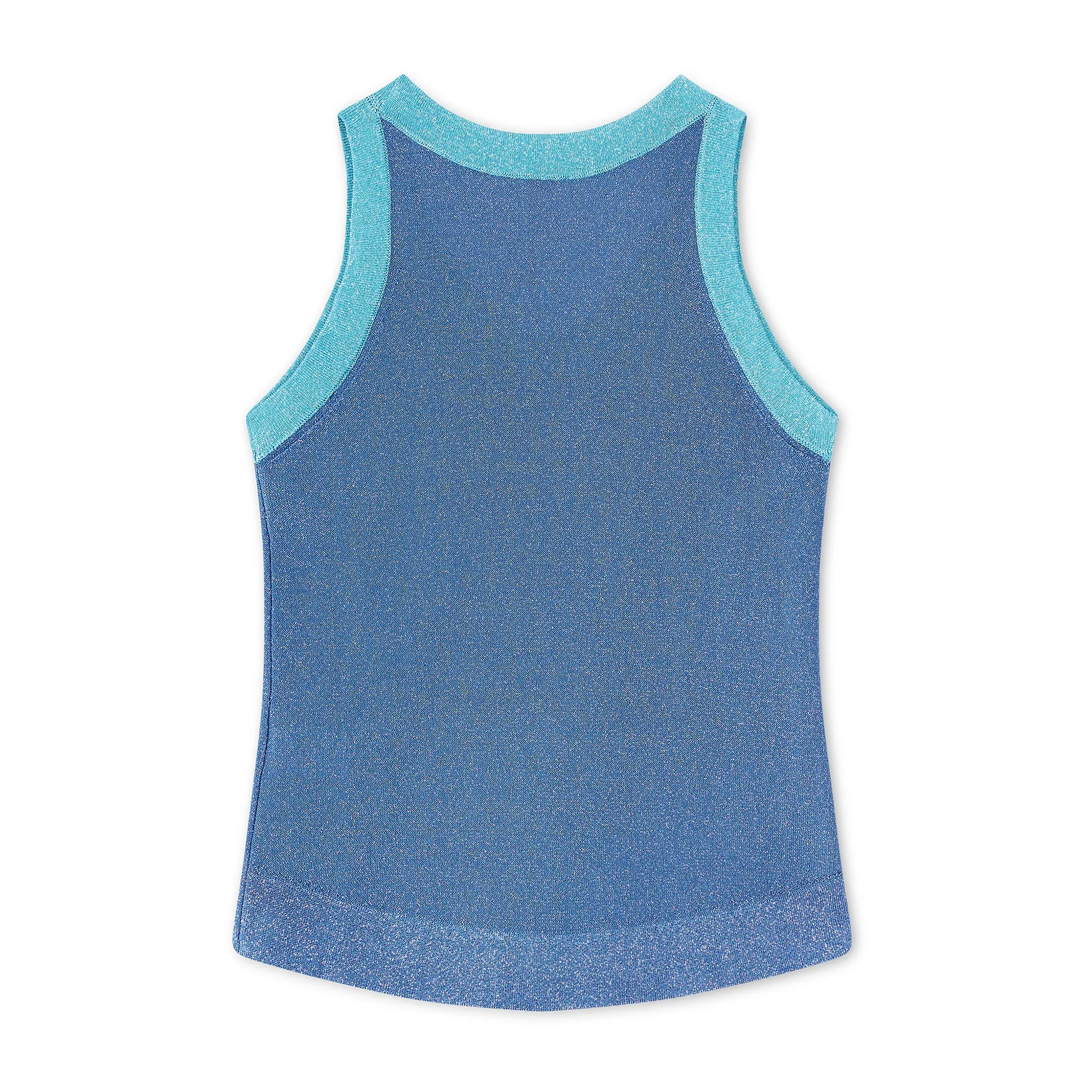 Carpi blue with aqua trim lurex tank