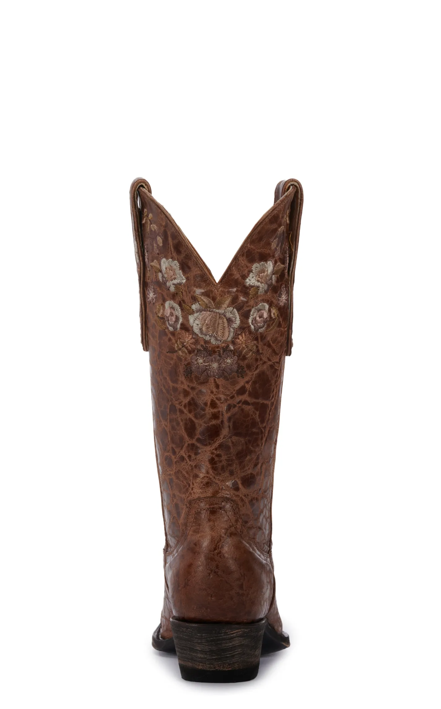 Cavender's Women's Brown with Floral Embroidery Snip Toe Cowboy Boots