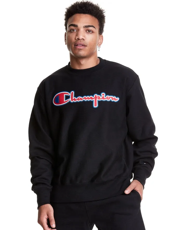 Champion FLC CREW NECK REVERSE WEAVE SCRIPT Men’s - BLACK RED