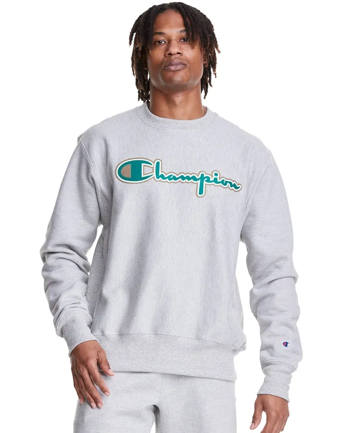 Champion FLC CREW NECK REVERSE WEAVE SCRIPT Men’s - GREY GREEN