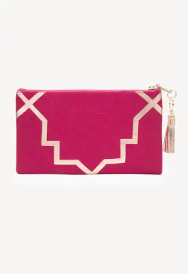 Contrast Geometric Print Handbag