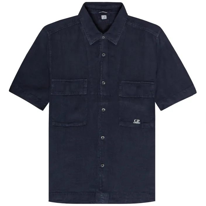 C.P. Company Linen SS Shirt Navy