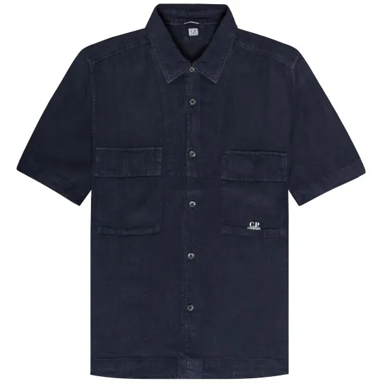 C.P. Company Linen SS Shirt Navy