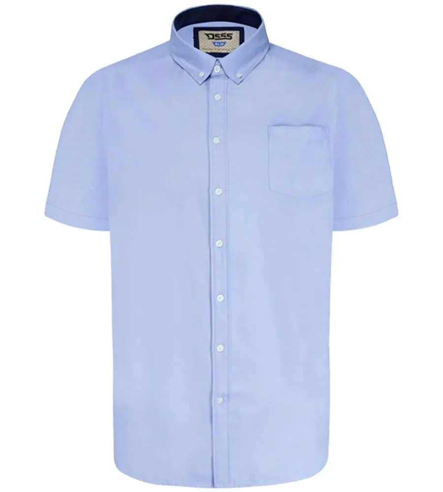 D555 Big Mens Sky Blue Oxford Short Sleeve Shirt (JAMES SKY BLUE)