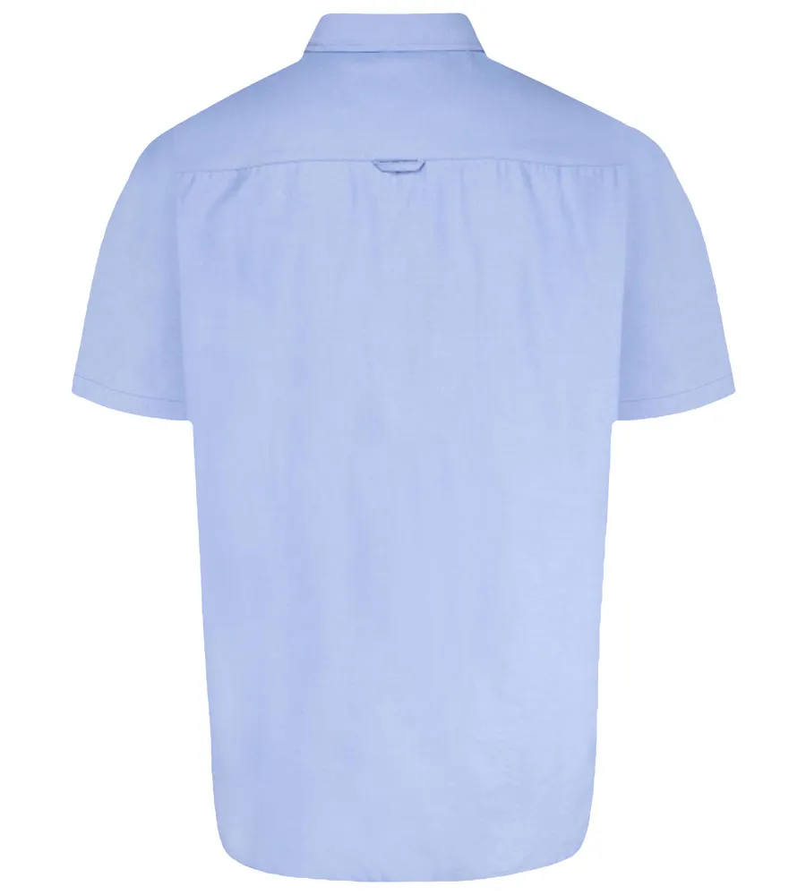 D555 Big Mens Sky Blue Oxford Short Sleeve Shirt (JAMES SKY BLUE)