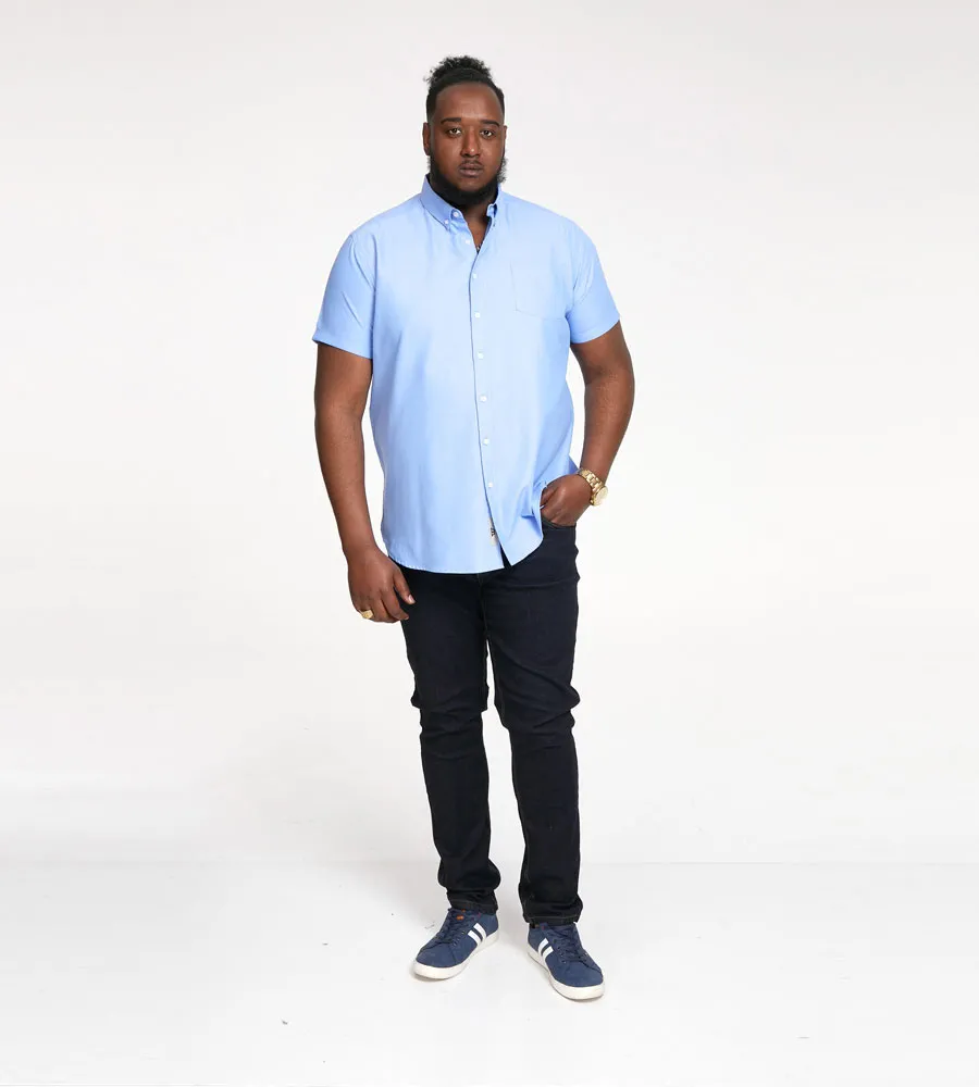 D555 Big Mens Sky Blue Oxford Short Sleeve Shirt (JAMES SKY BLUE)