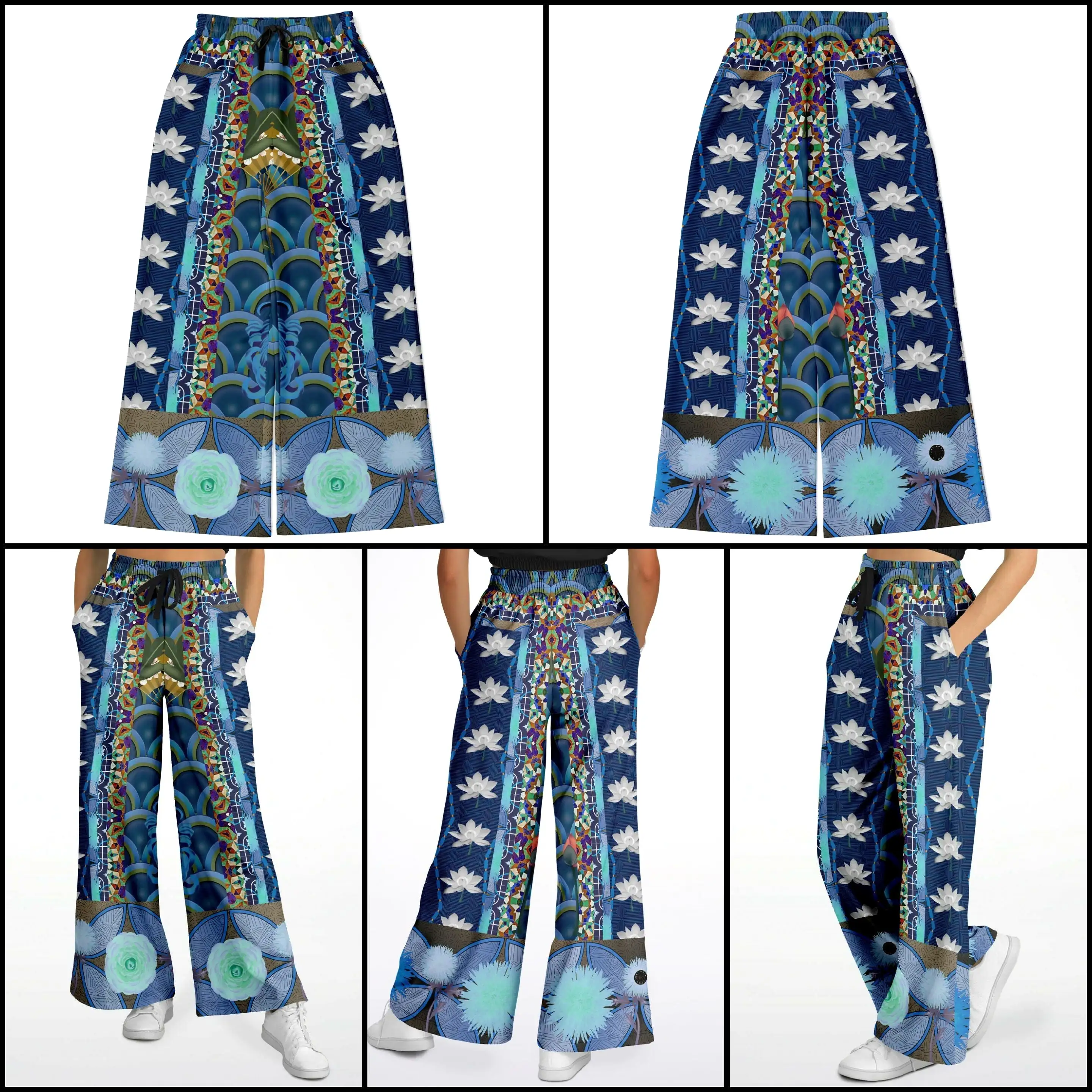 Dahlia Lama Eco-Poly Stretchy Phat Bellbottoms