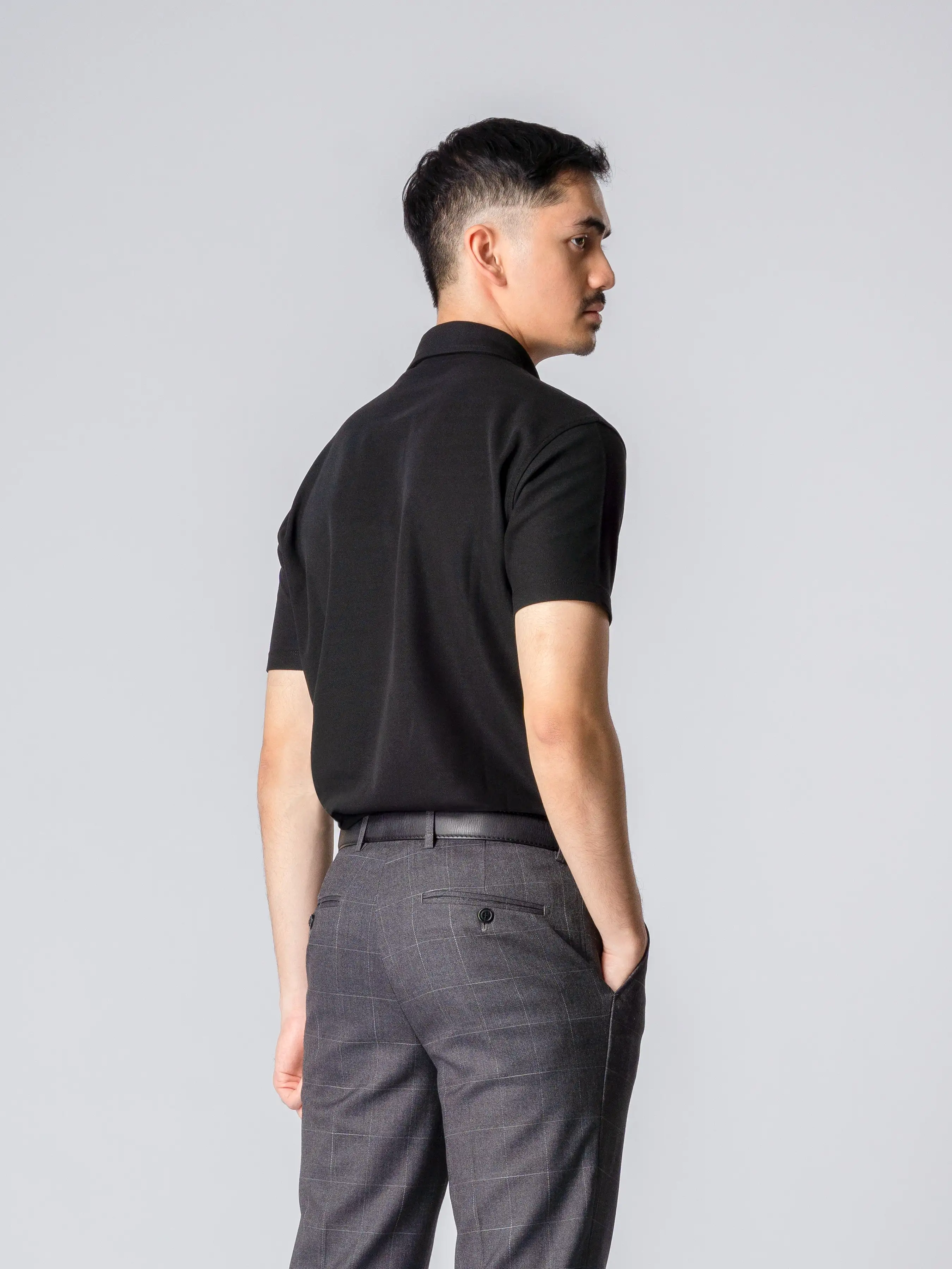 Dante Polo Button Down Short Sleeve - Black