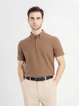 Dante Polo Button Down Short Sleeve - Coffee