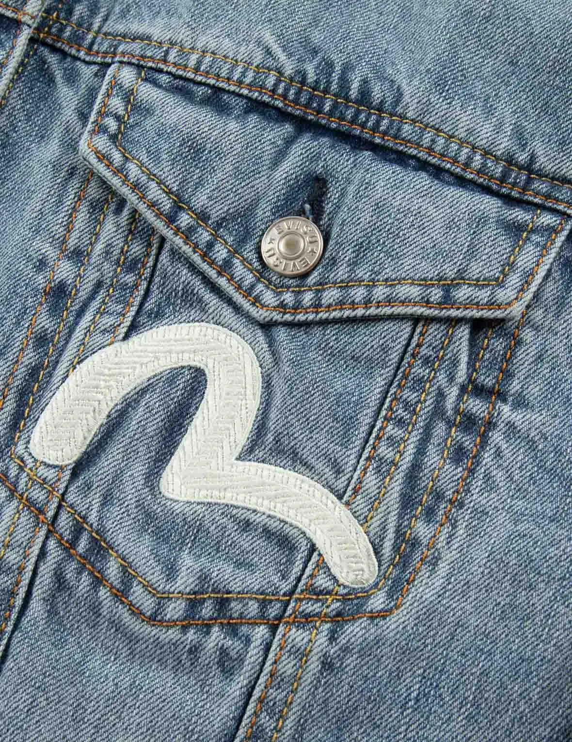 Daruma Appliqué Loose Fit Denim Jacket