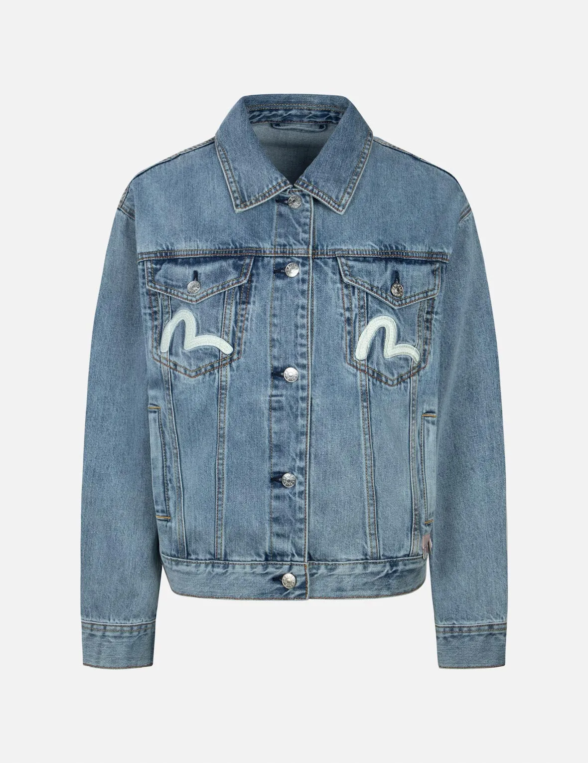 Daruma Appliqué Loose Fit Denim Jacket