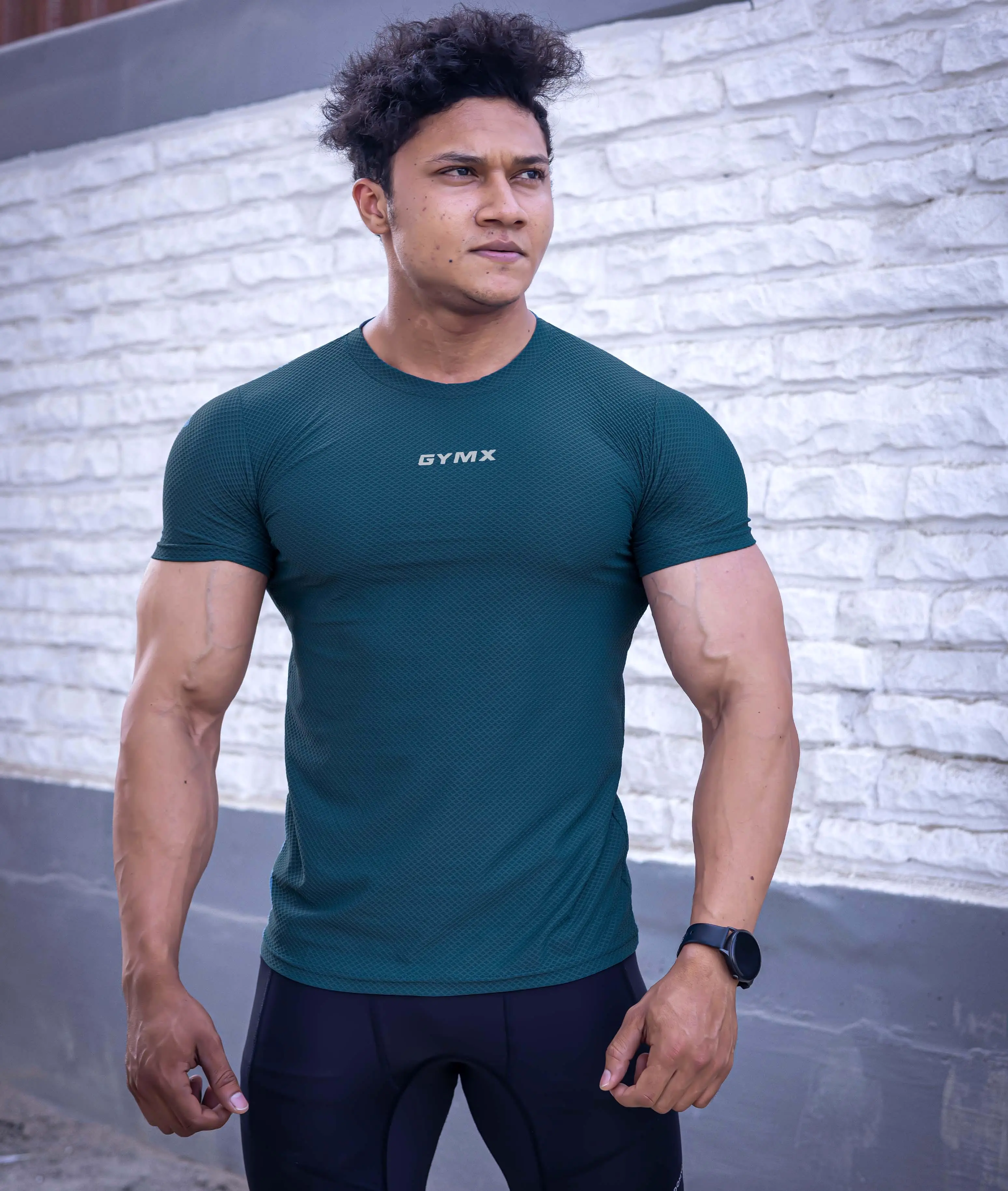 Diamond Cut GymX Tee: Aqua Blue