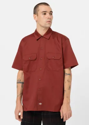 Dickies Men's Work Shirt Short Sleeve Flint Red