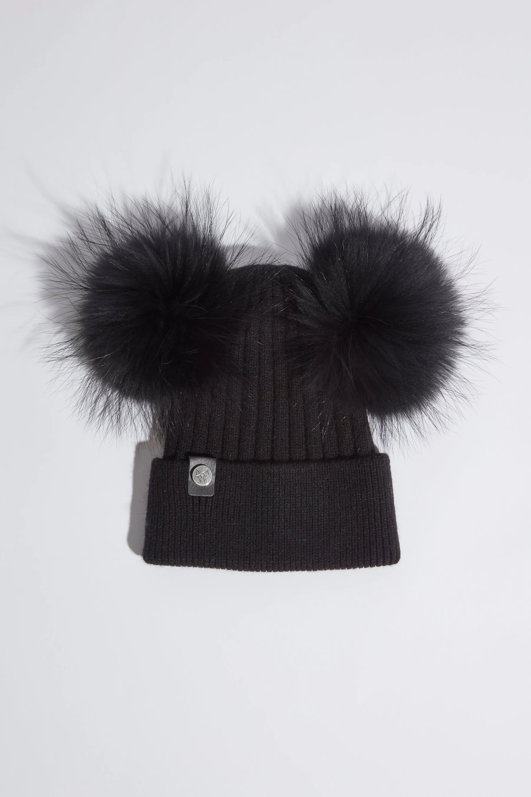 Double Harley Pom Pom Hat - Black