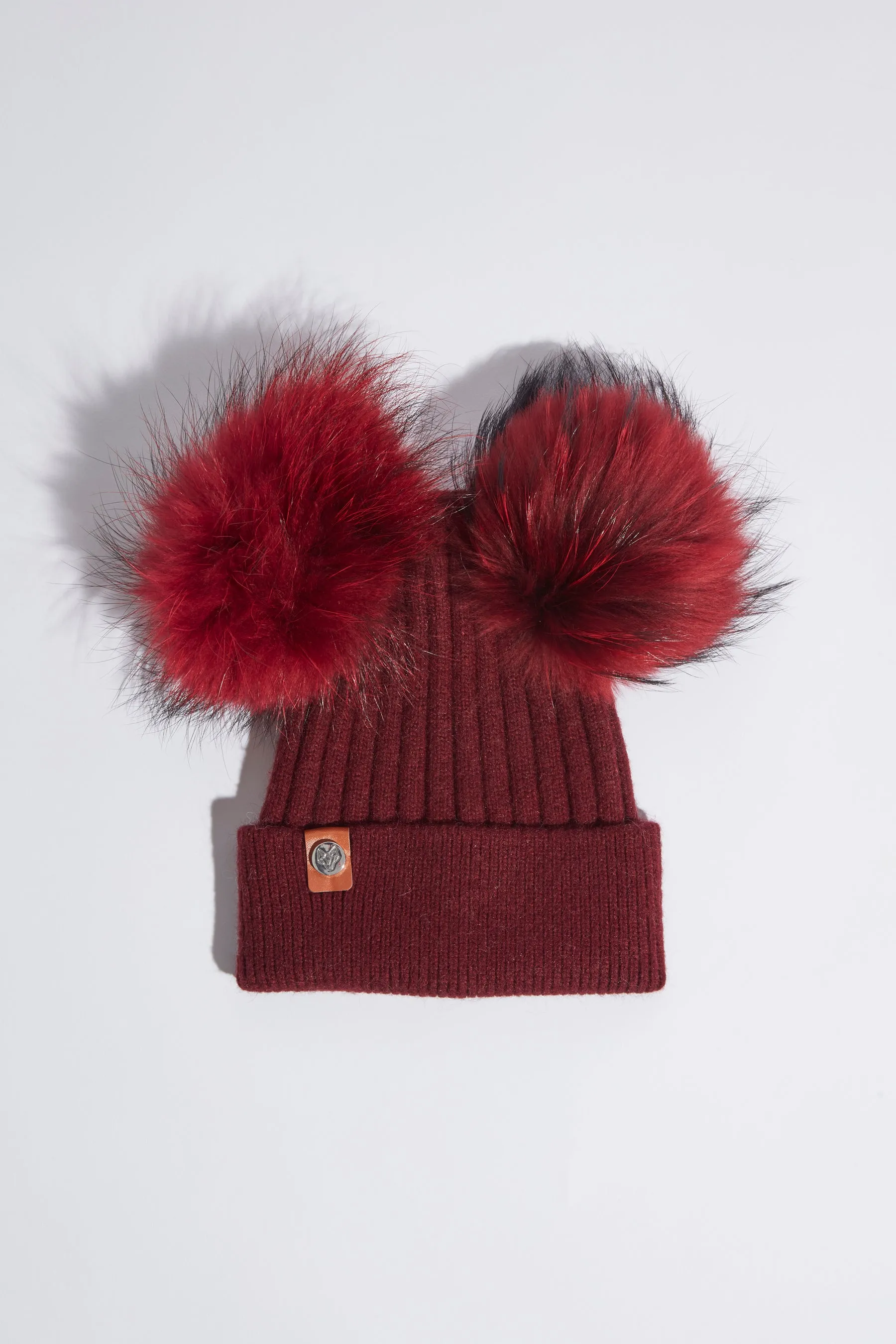 Double Harley Pom Pom Hat - Wine