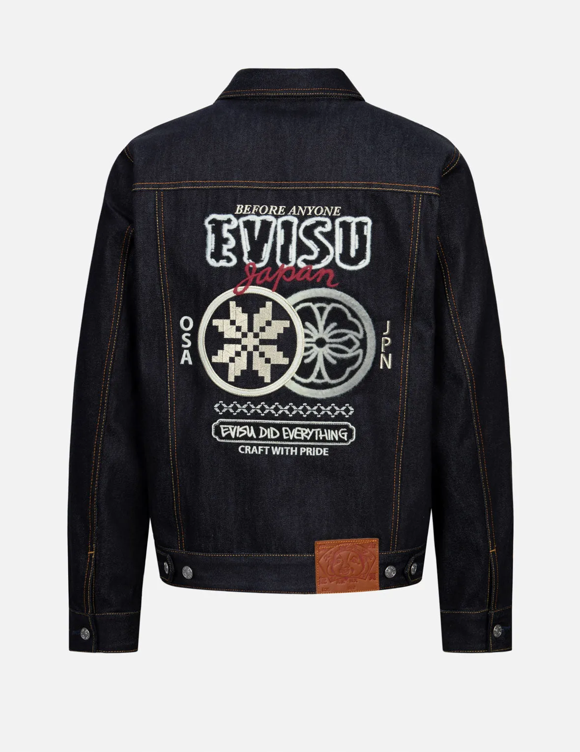 Double Kamon Embroidery Regular Fit  Denim Jacket