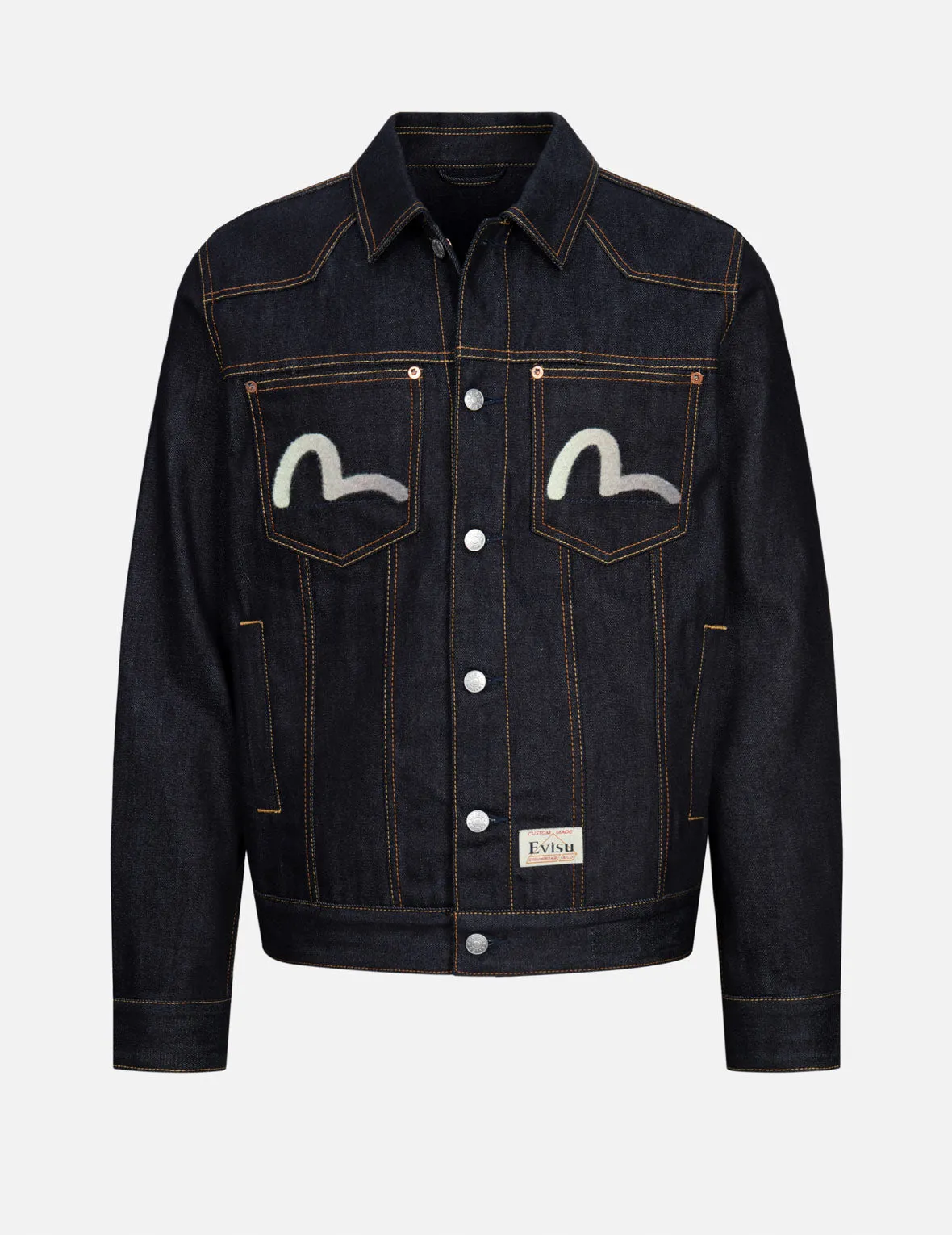 Double Kamon Embroidery Regular Fit  Denim Jacket